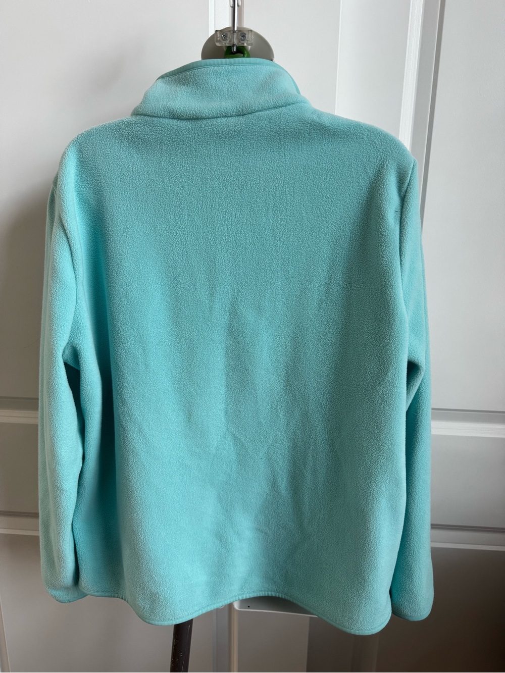 croft & barrow Aqua Fleece Zip Jacket with White Snowflake Embroidery - Picture 2 of 8